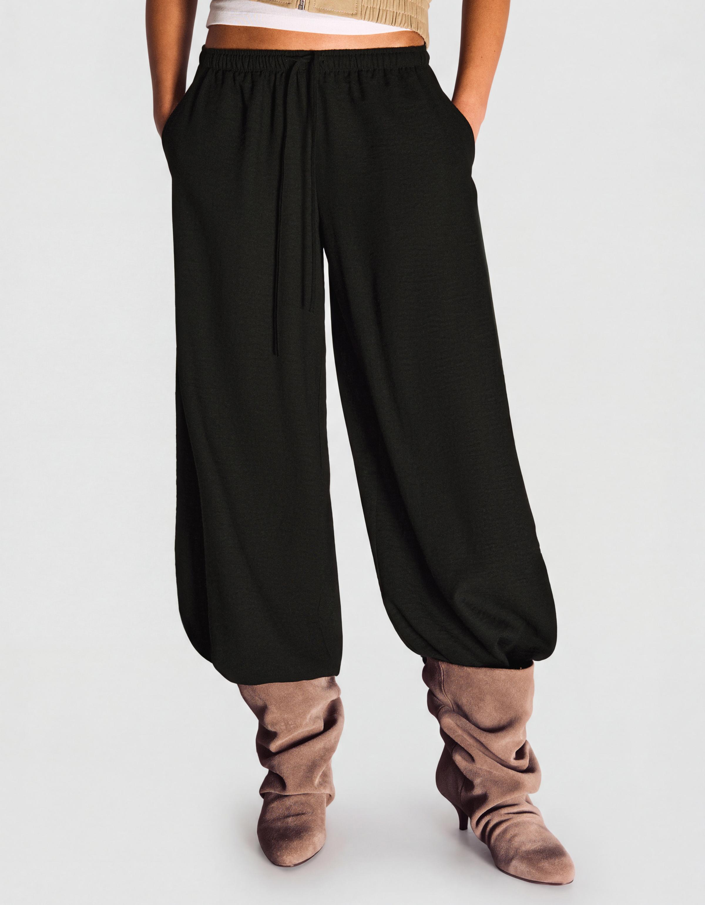 Rustic sarouel trousers — Black