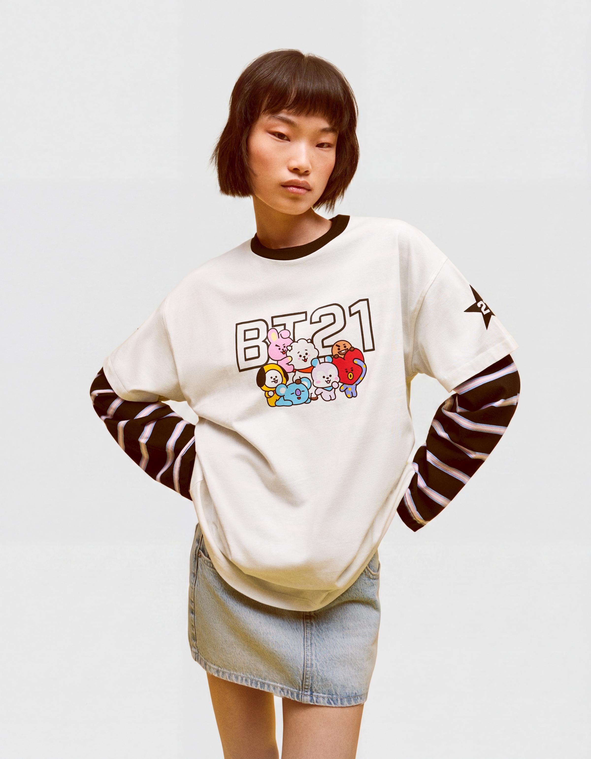 BT21 print oversize T-shirt — Off white