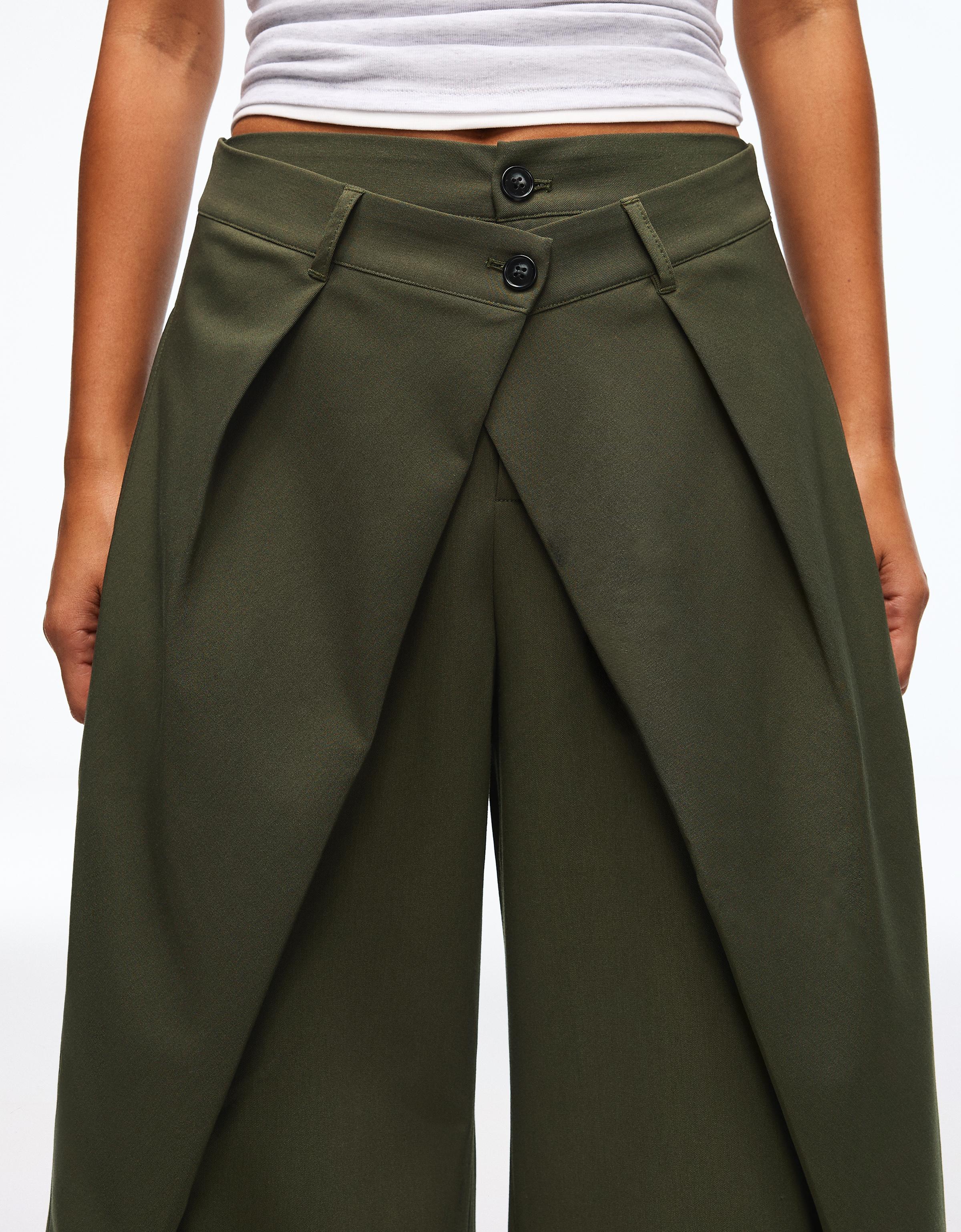 Çift düğmeli, pilili pantolon - Görsel 90