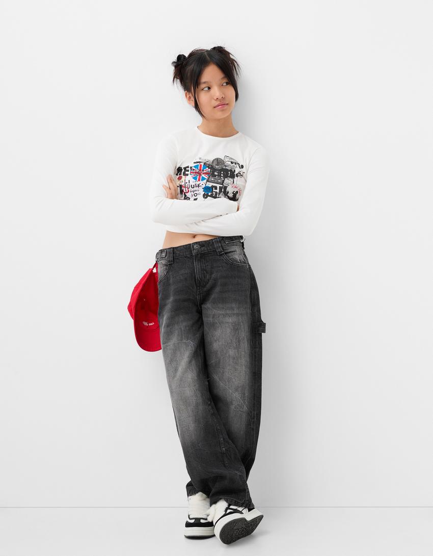 Jeans balloon carpenter ajustable - BSK Teen | Bershka