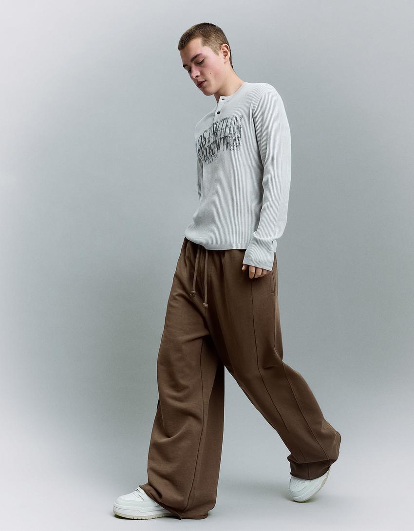 Super baggy trousers-Brown