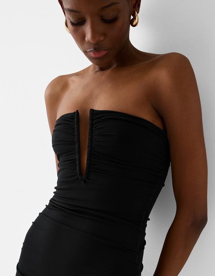 فستان شبكي متوسط الطول-أسود-5