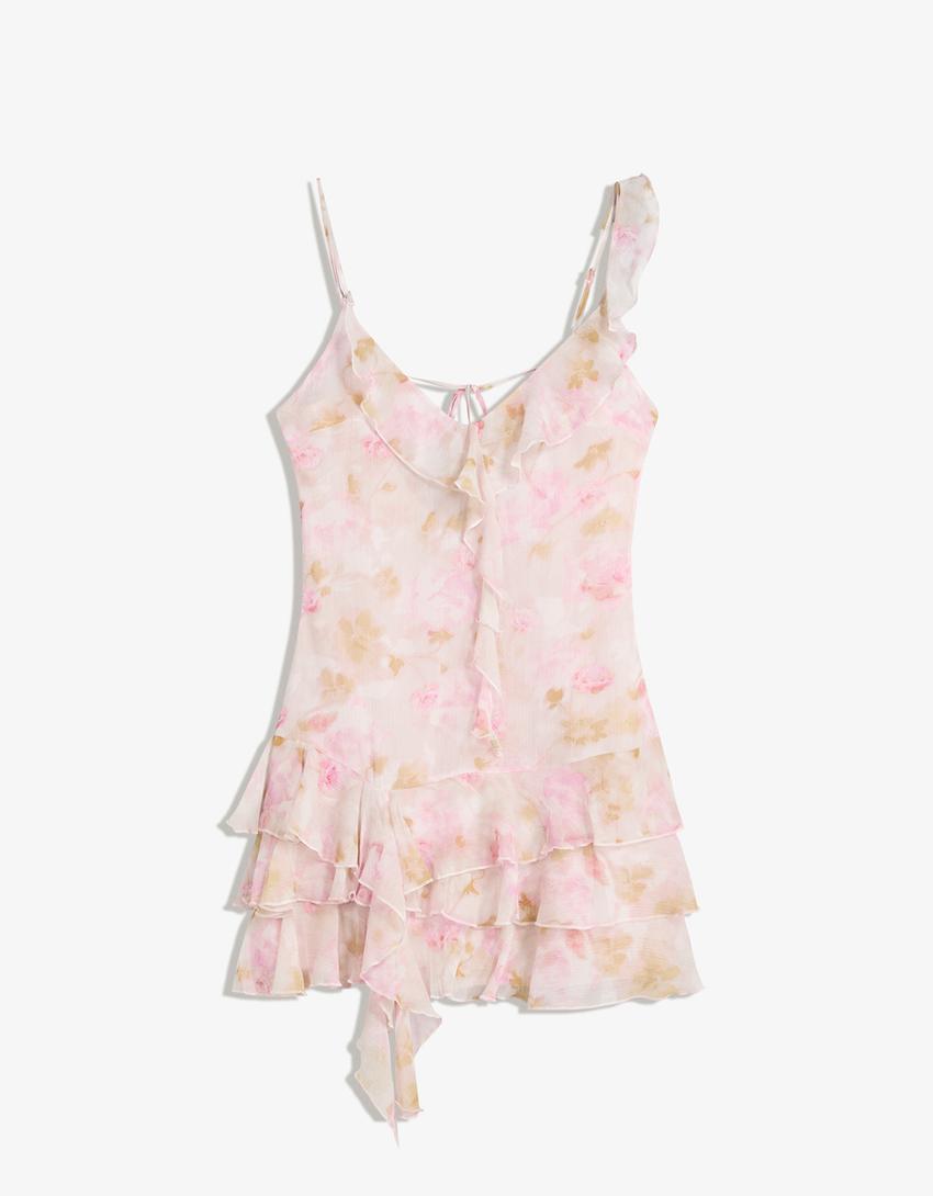 Vestido mini volantes-Multicolor-4