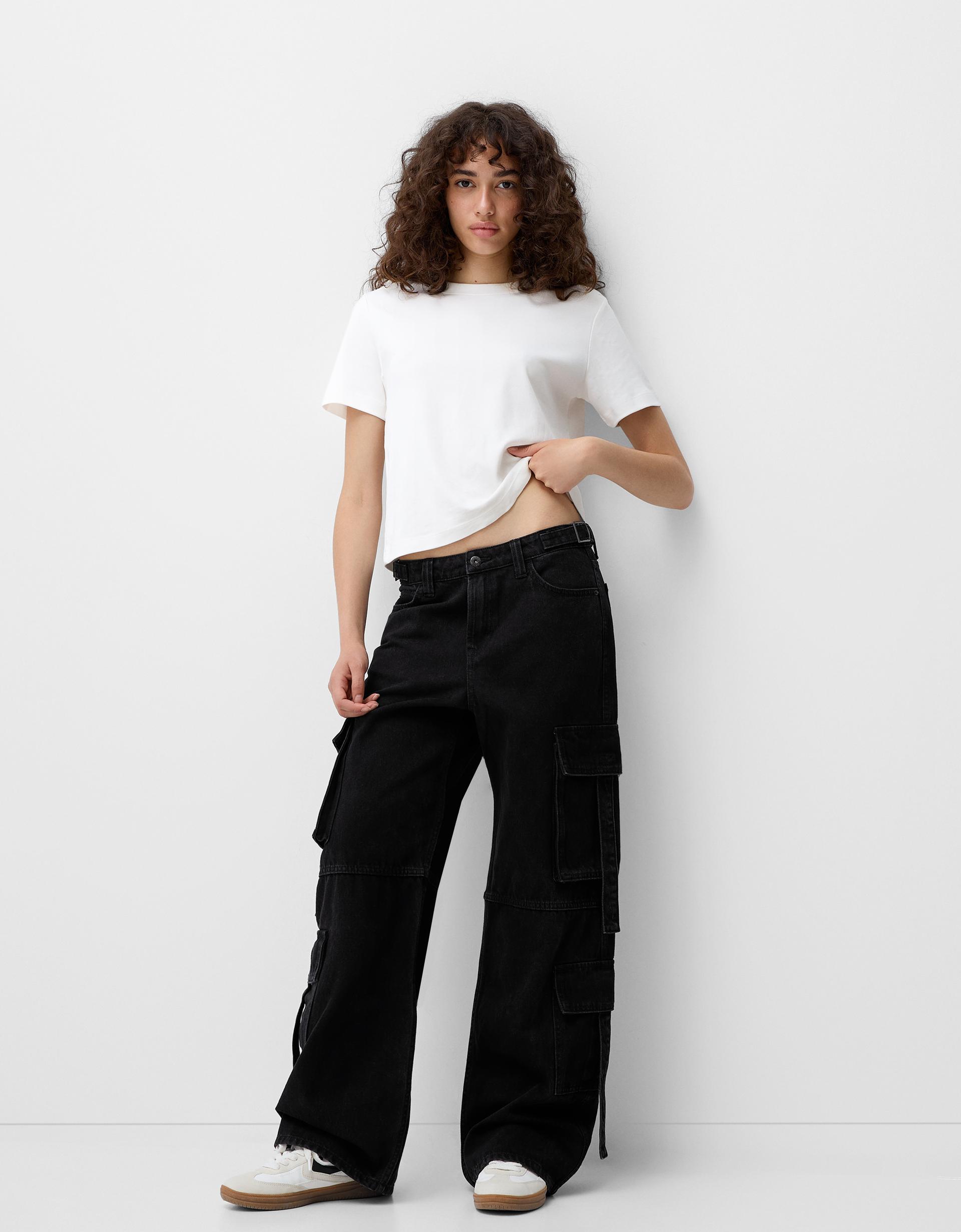 Cargo Pants Jeans De Bershka Pantalones Blancos De Bershka Para