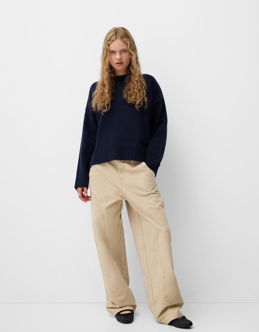 Bleu nuit | Pull à col rond - Homme - Pur Cachemire | Woolover FR Bleu nuit | Pull à col rond - Homme - Pur Cachemire | Woolover FR