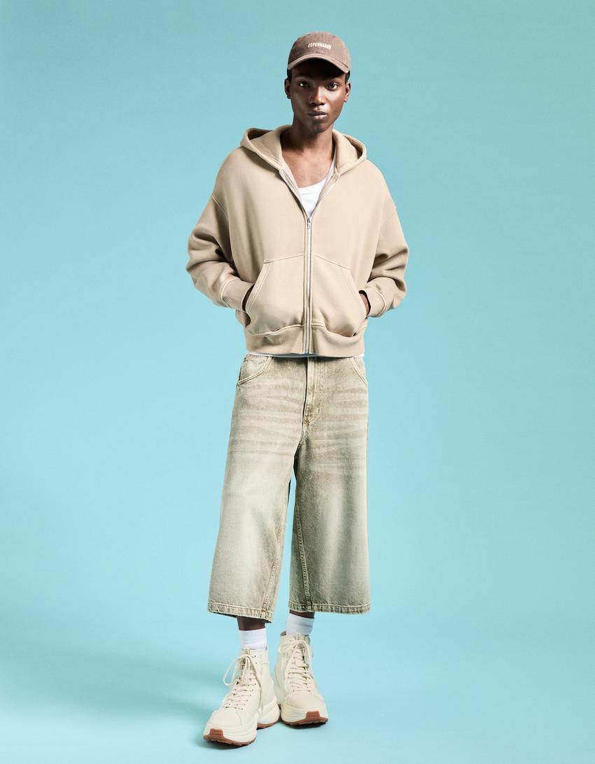 بوت برقبة للكاحل رياضي بنعل سميك-بيج فاتح-1