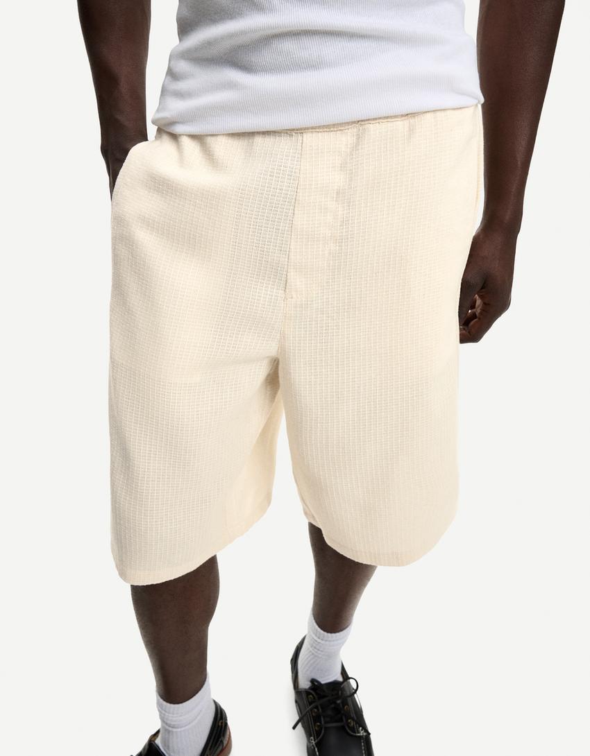 Bermuda jogging skate rustique-Beige-1