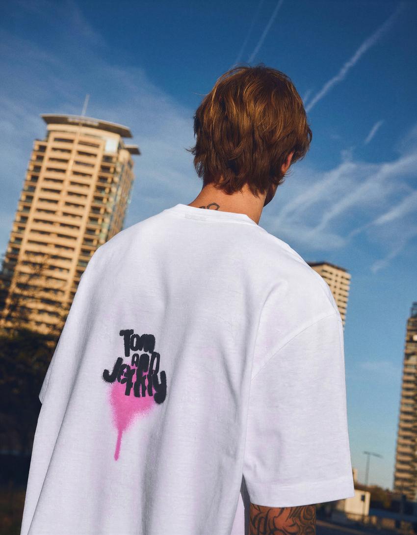 T-shirt manches courtes Tom & Jerry-Blanc