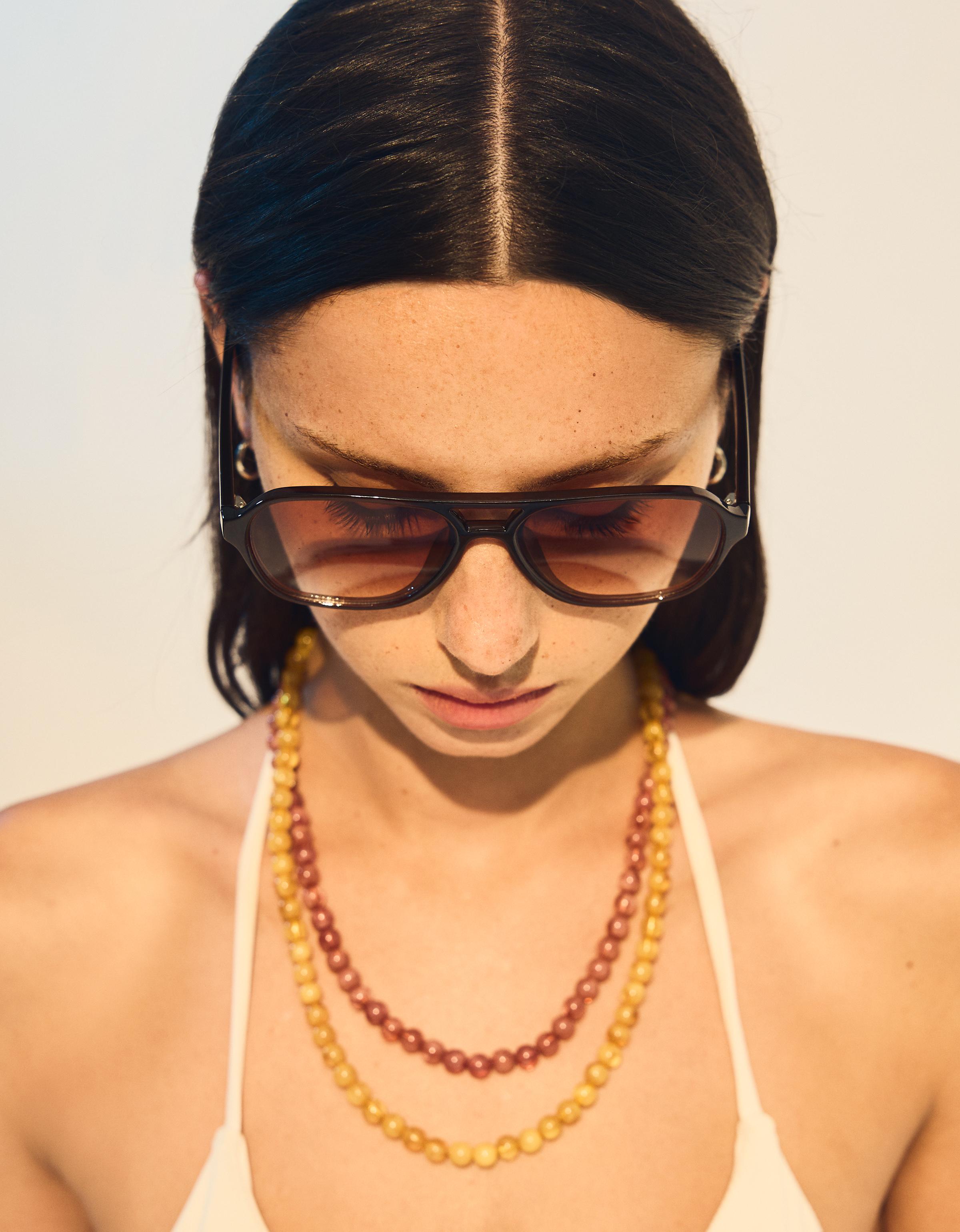 Bershka Retro-Sonnenbrille Damen Braun