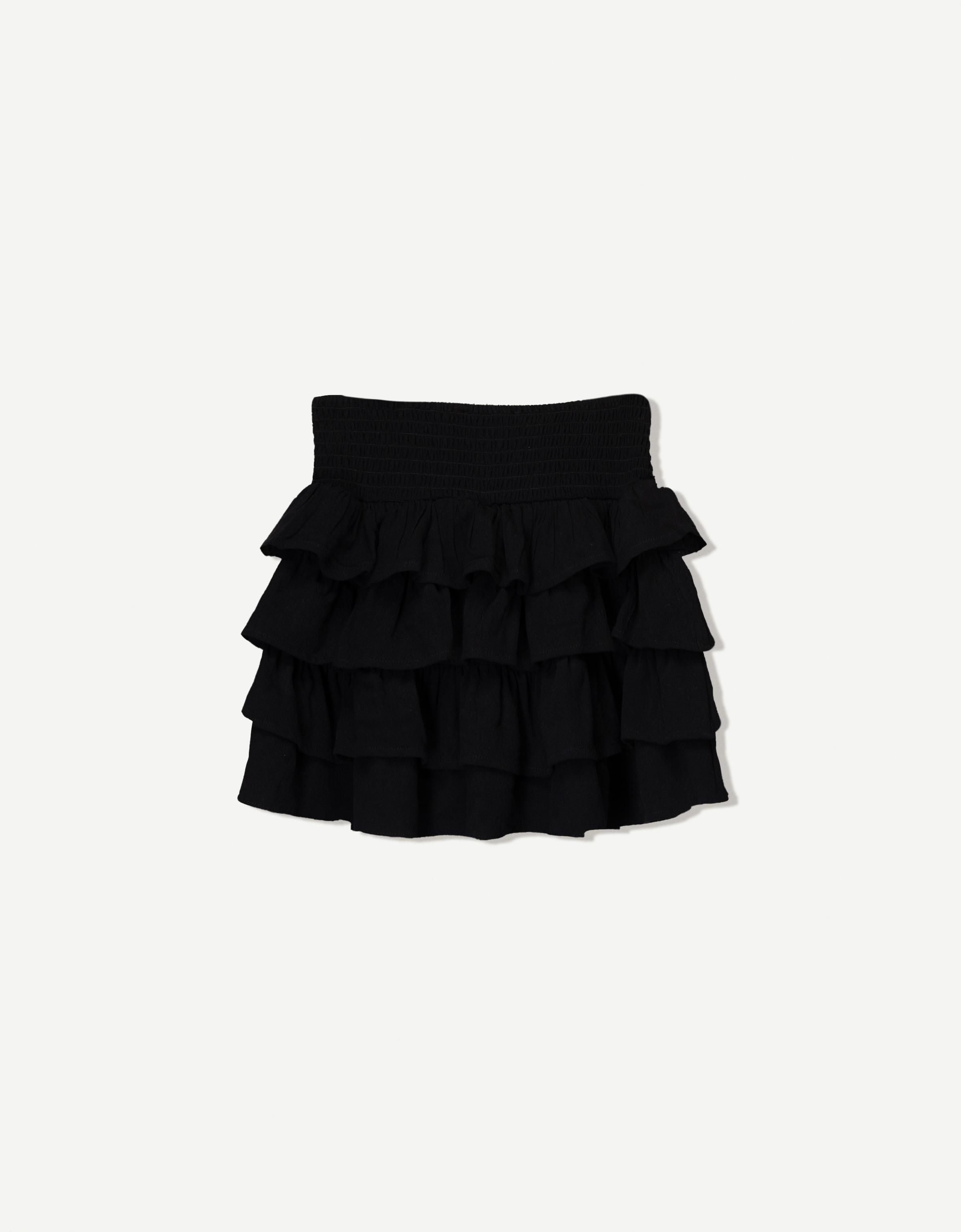 [Burmula] / ☆ RUFFLE MINI SKIRT / BLACK Burmula] / ☆ RUFFLE MINI SKIRT / BLACK ボトムス