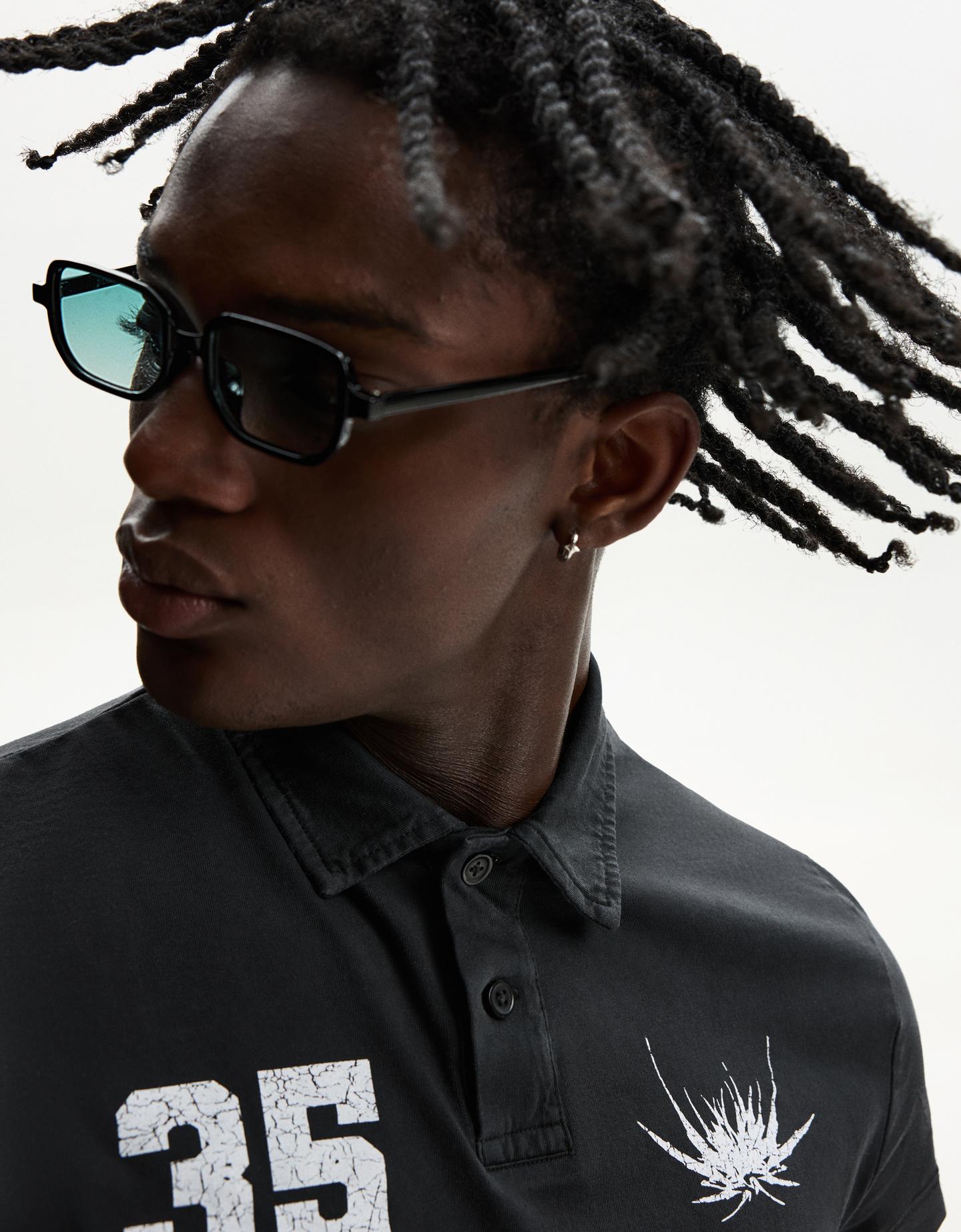 Bershka okulary przeciwsłoneczne z tworzywa turkusowy