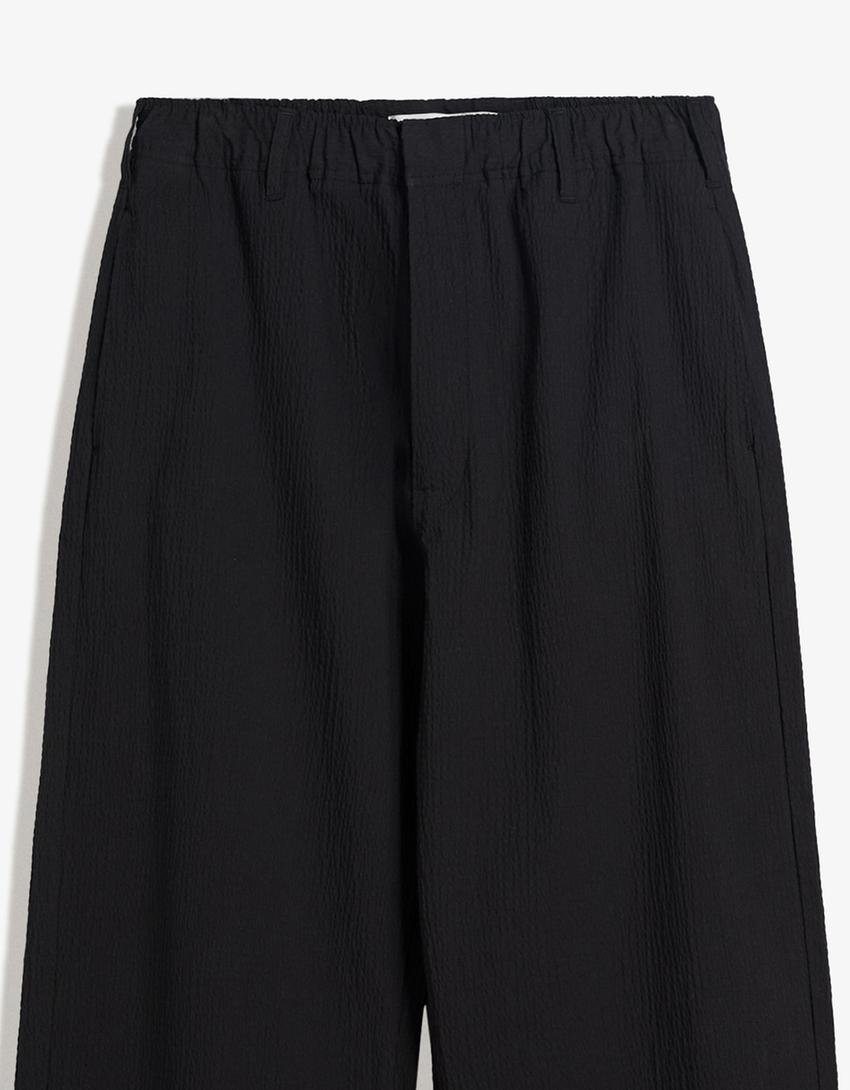 Pantaloni balloon fit-Negru