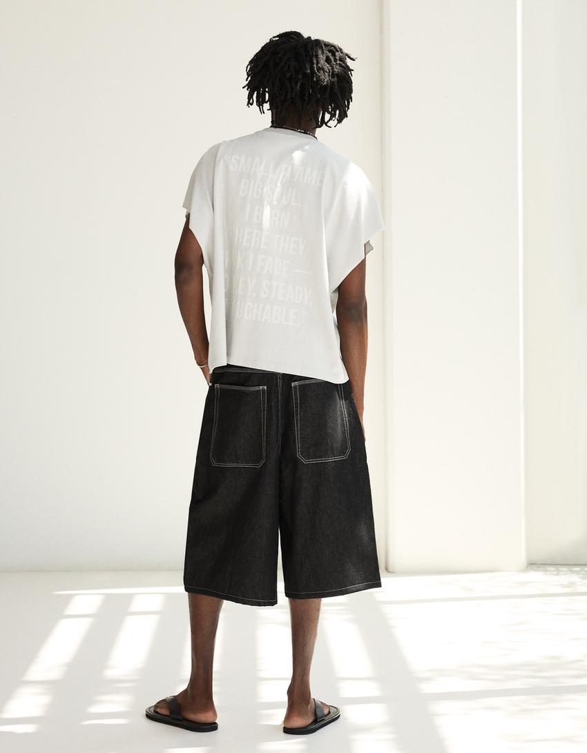 T-shirt workwear oversize imprimé-Pierre