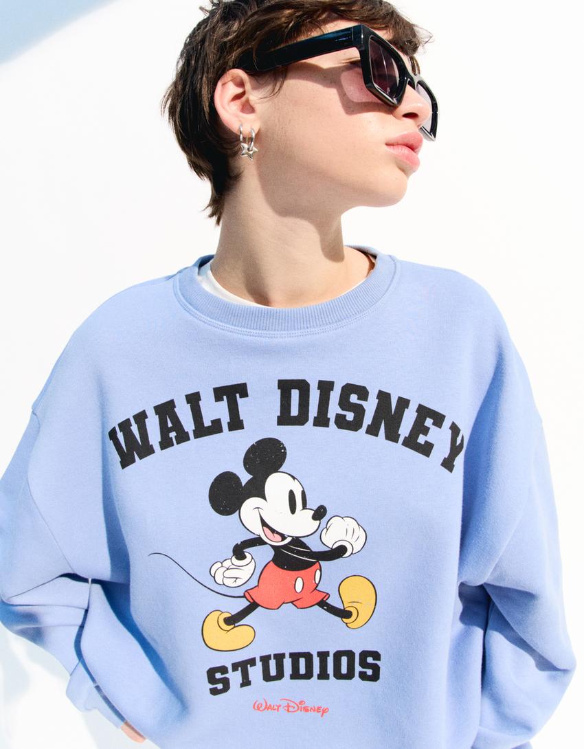 Sweat Mickey Mouse imprimé-Bleu clair-1