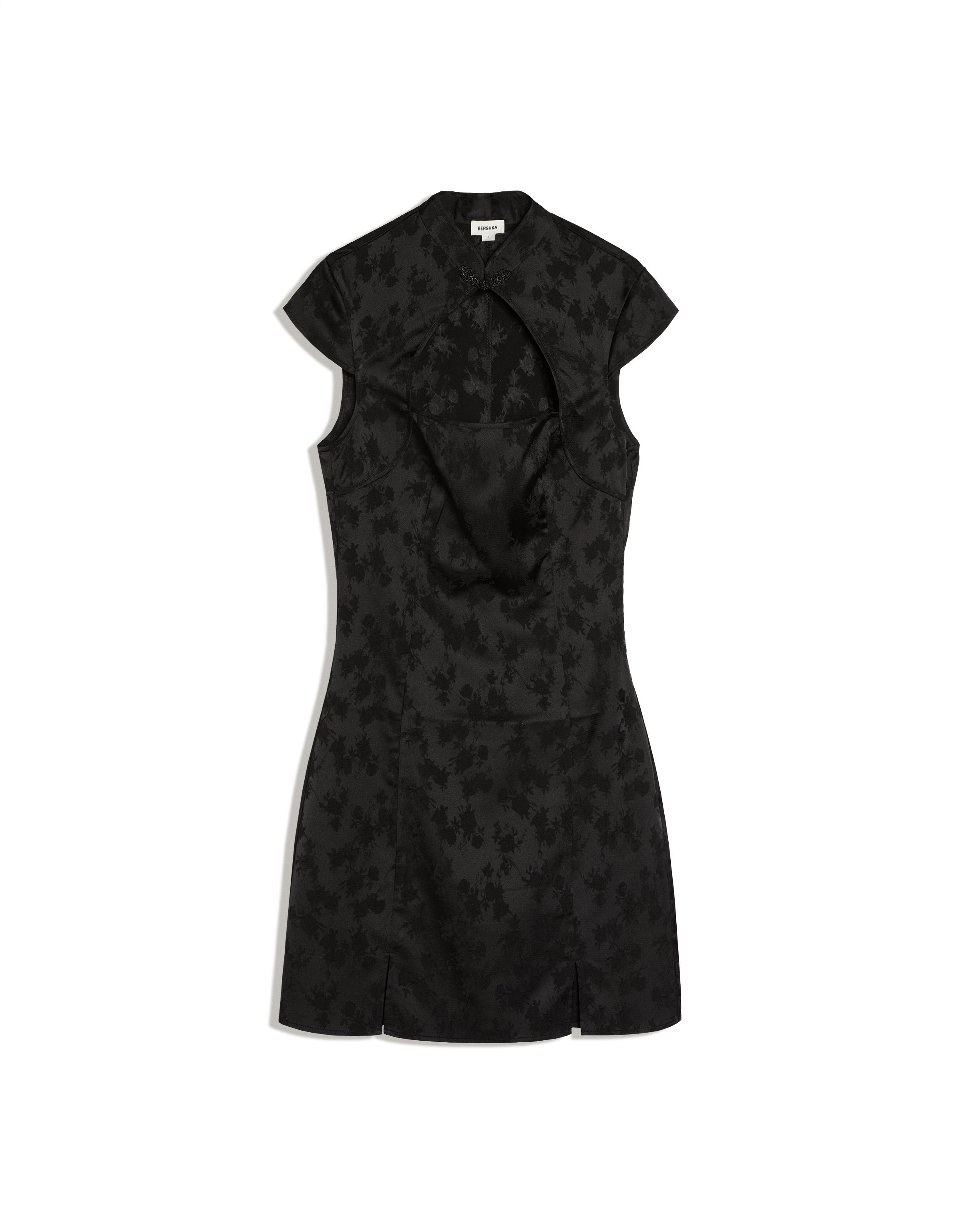 Mini sateen jacquard dress