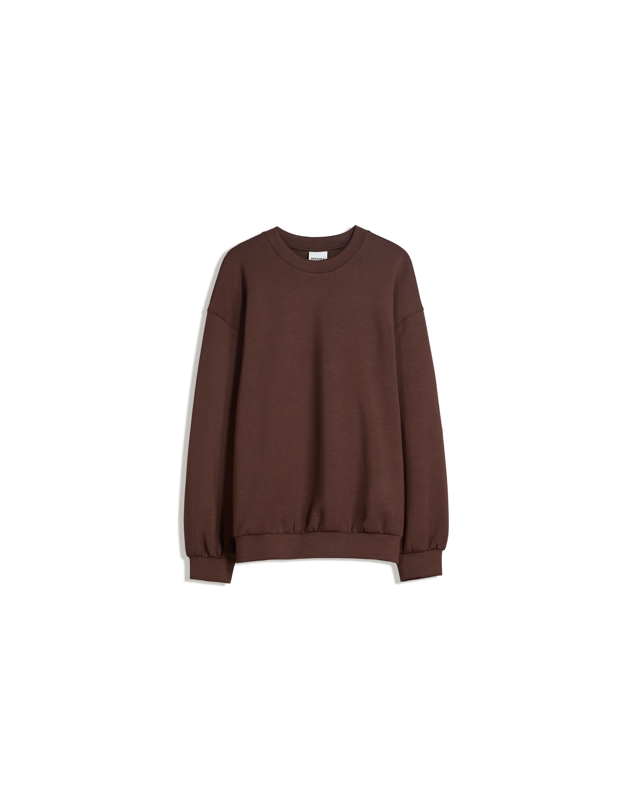 Oversize round neck sweatshirt — Brown