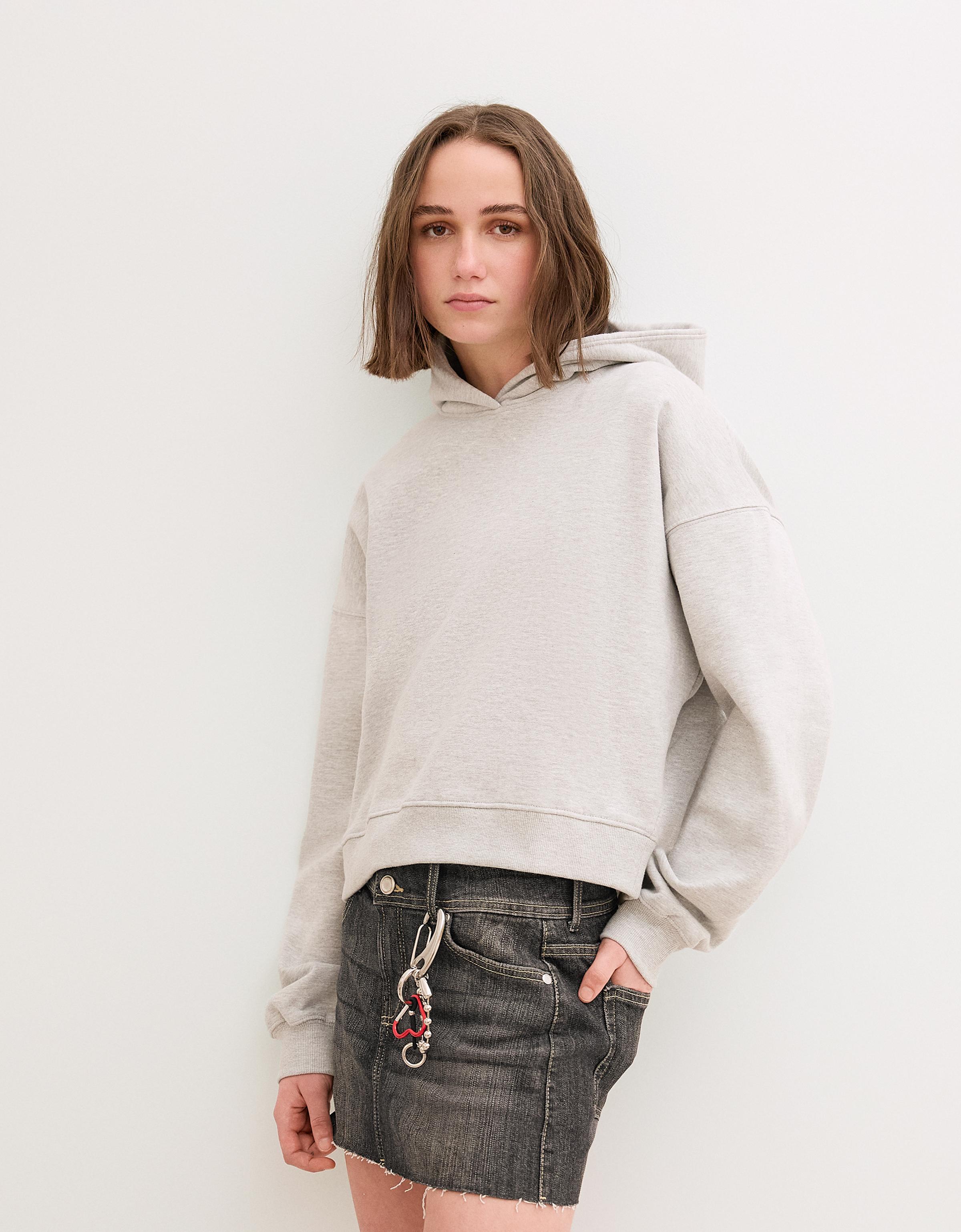 Denim mini skort — Black