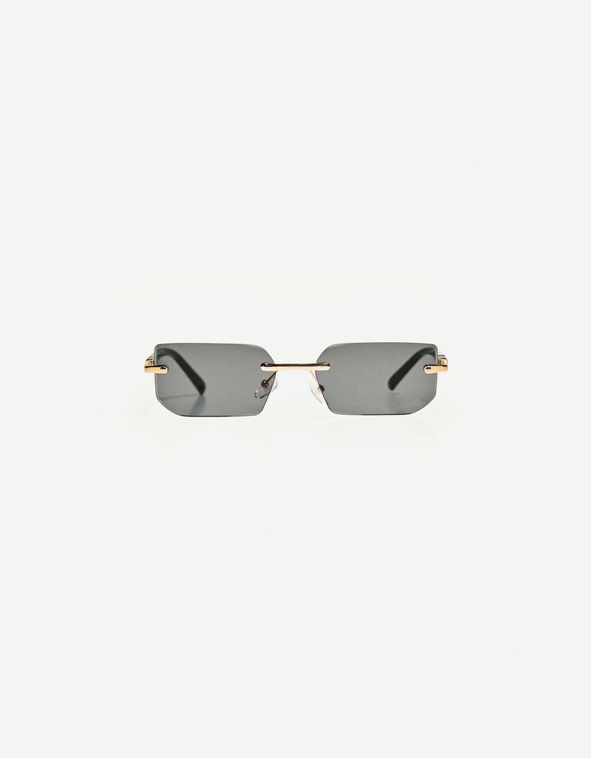 Lunettes de soleil rectangulaires-Noir