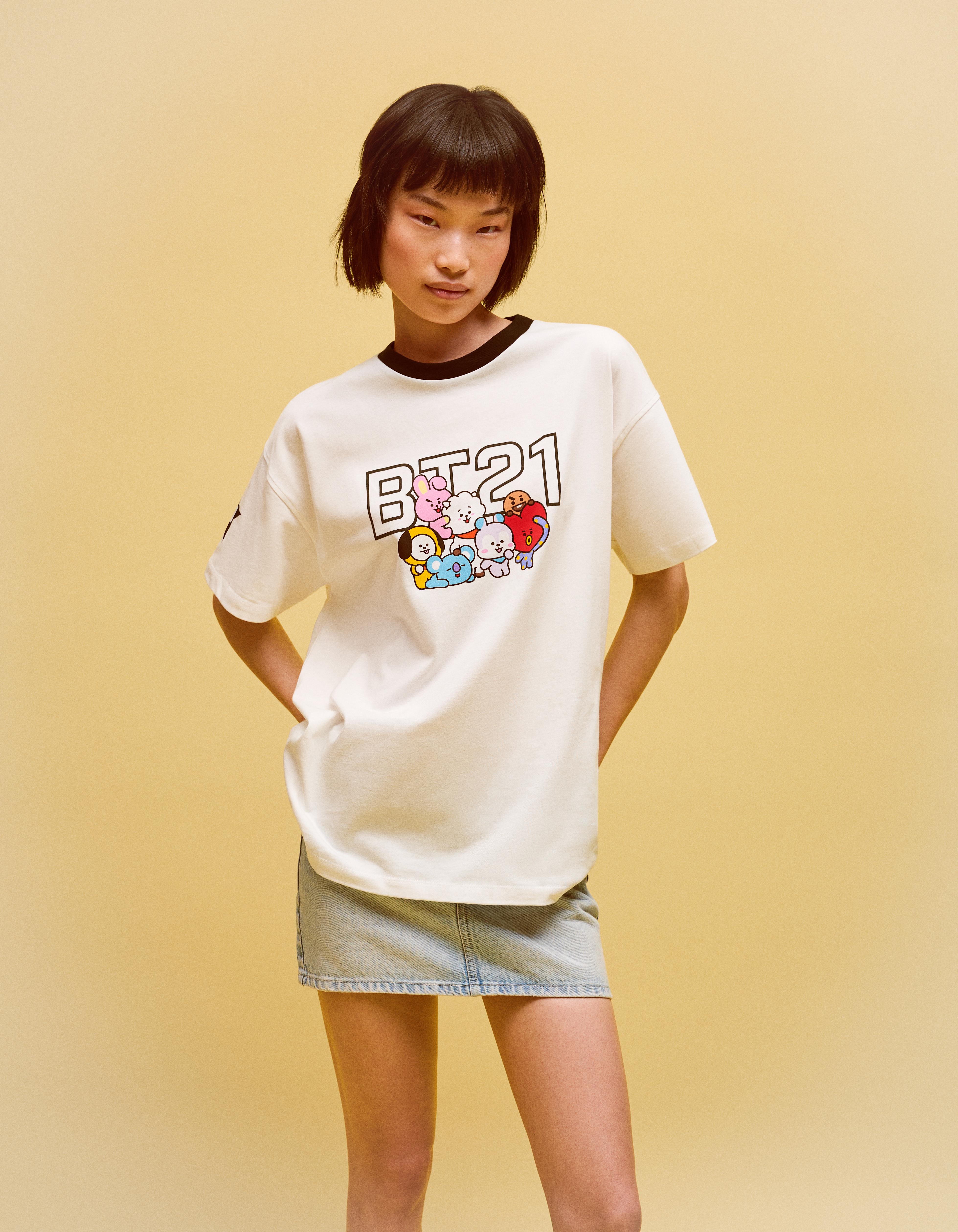 BT21 print oversize T-shirt — Off white