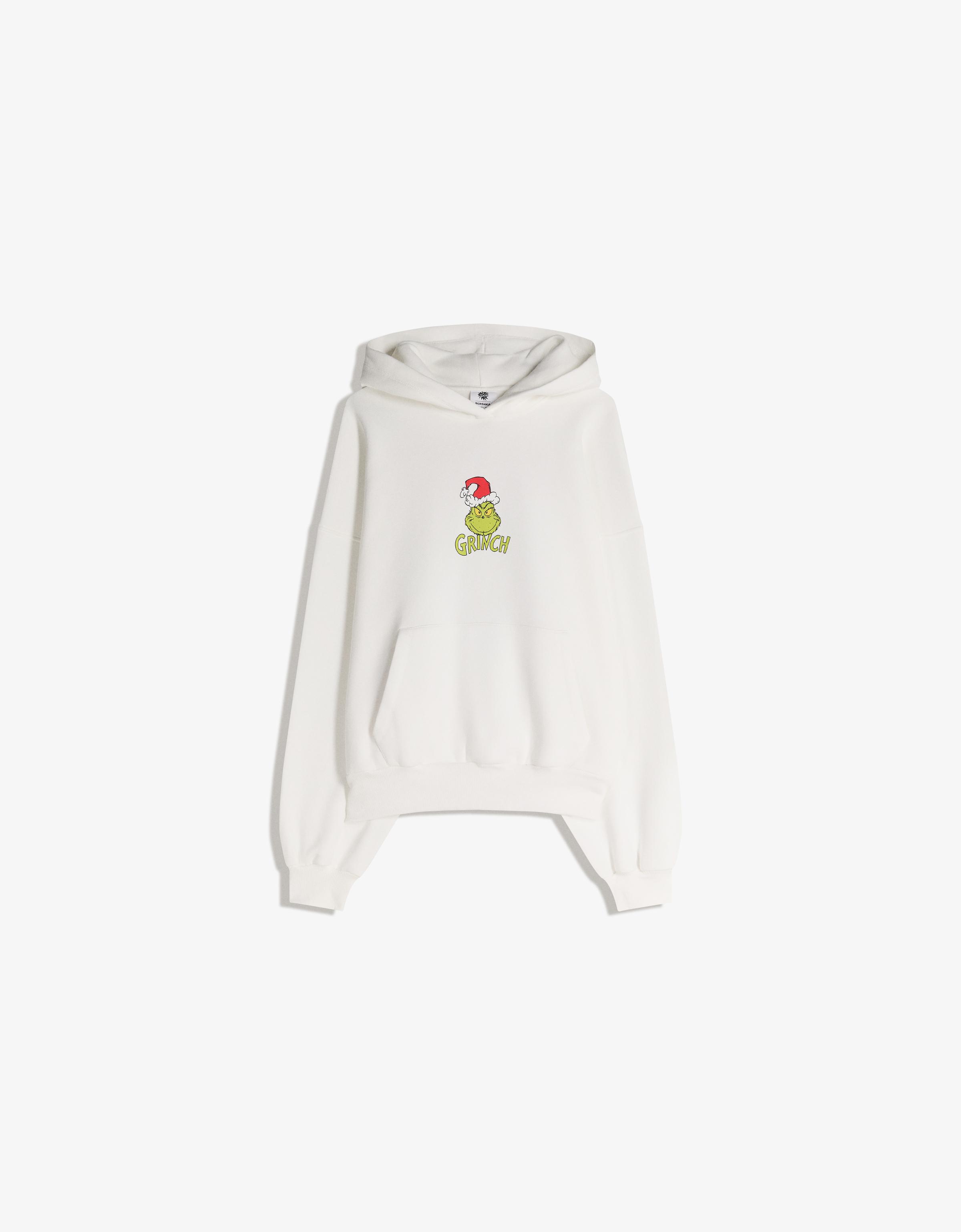 Bershka Sweatshirt The Grinch Kapuze Print Damen M Grbrochenes Weiss