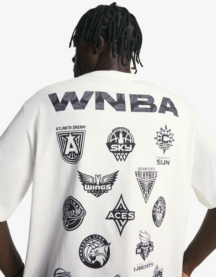 WNBA marškinėliai su trumpomis rankovėmis-Nebalintos drobės-2