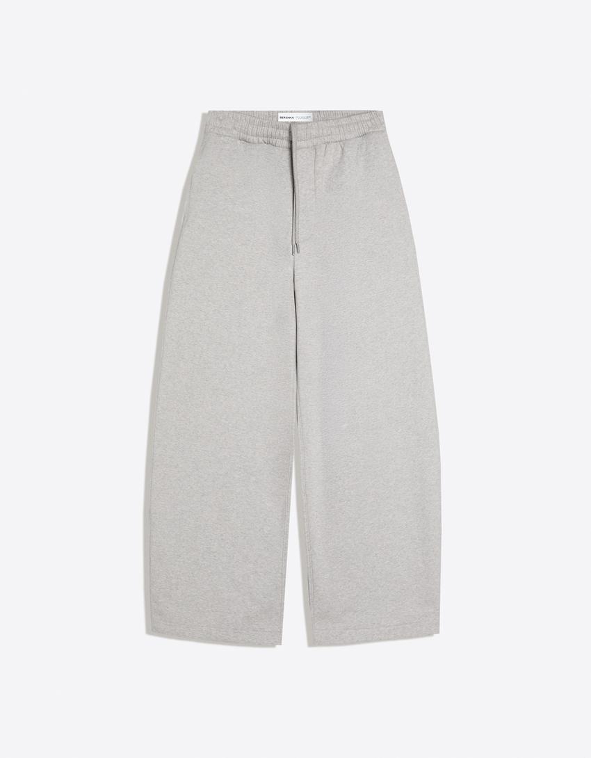 Napped balloon trousers-Grey