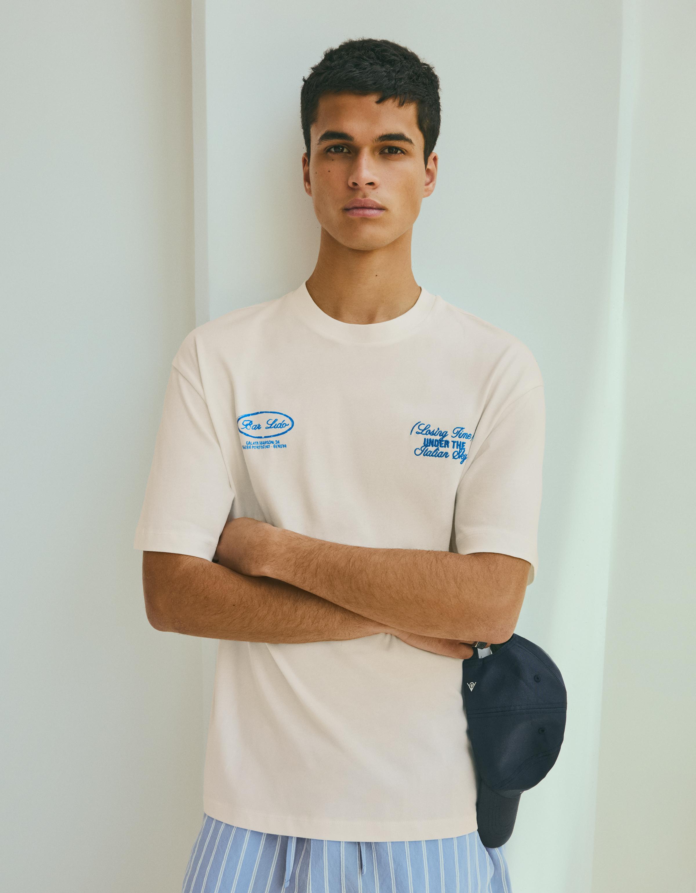 Bershka Uomo Xs Bianco Roto