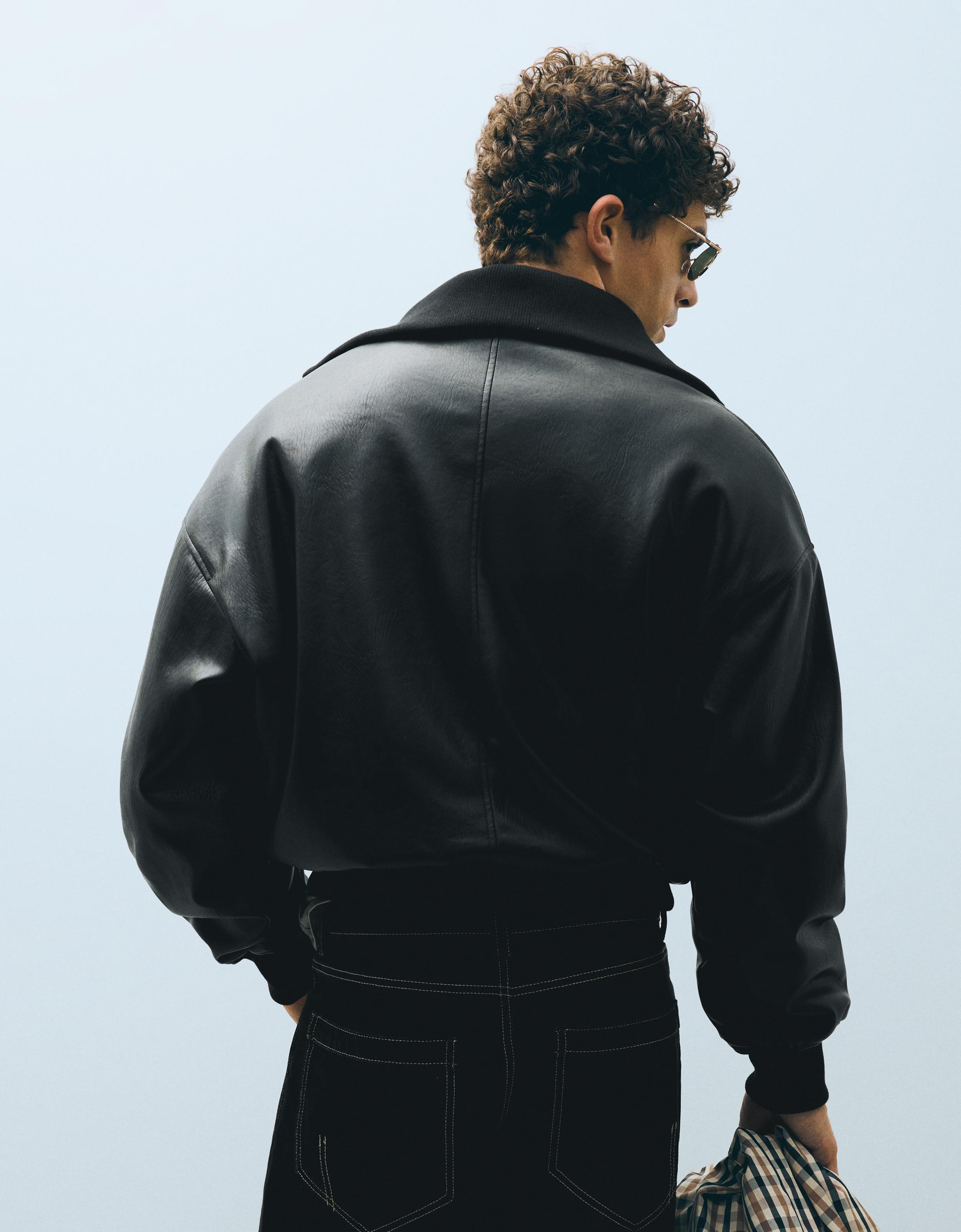 Leather effect jacket — Black