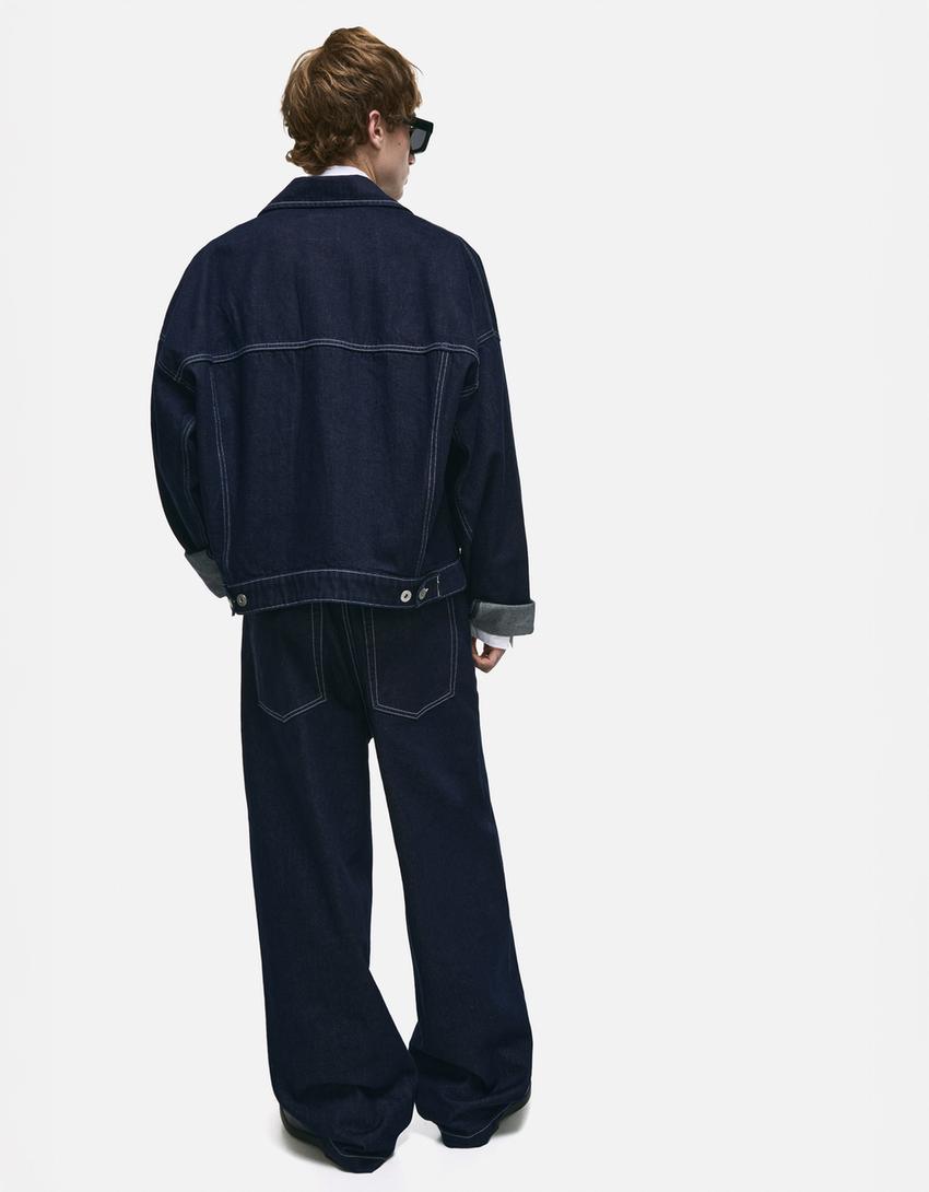 Super baggy fit jean-Denizci mavisi-3