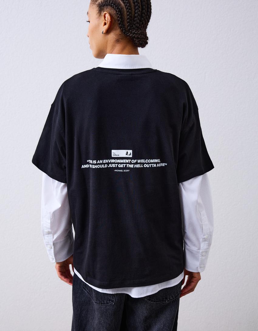 Michael The Office T-shirt met korte mouw-Zwart