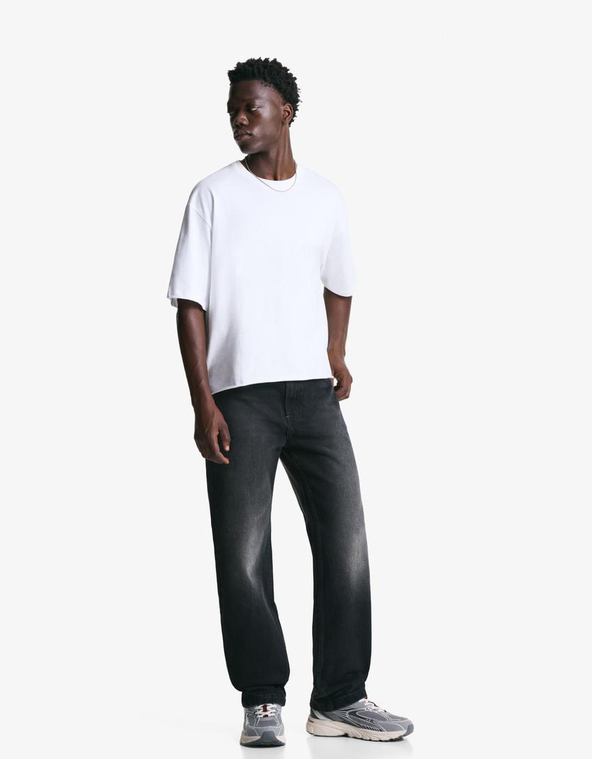 Blugi straight relaxed-Negru-0