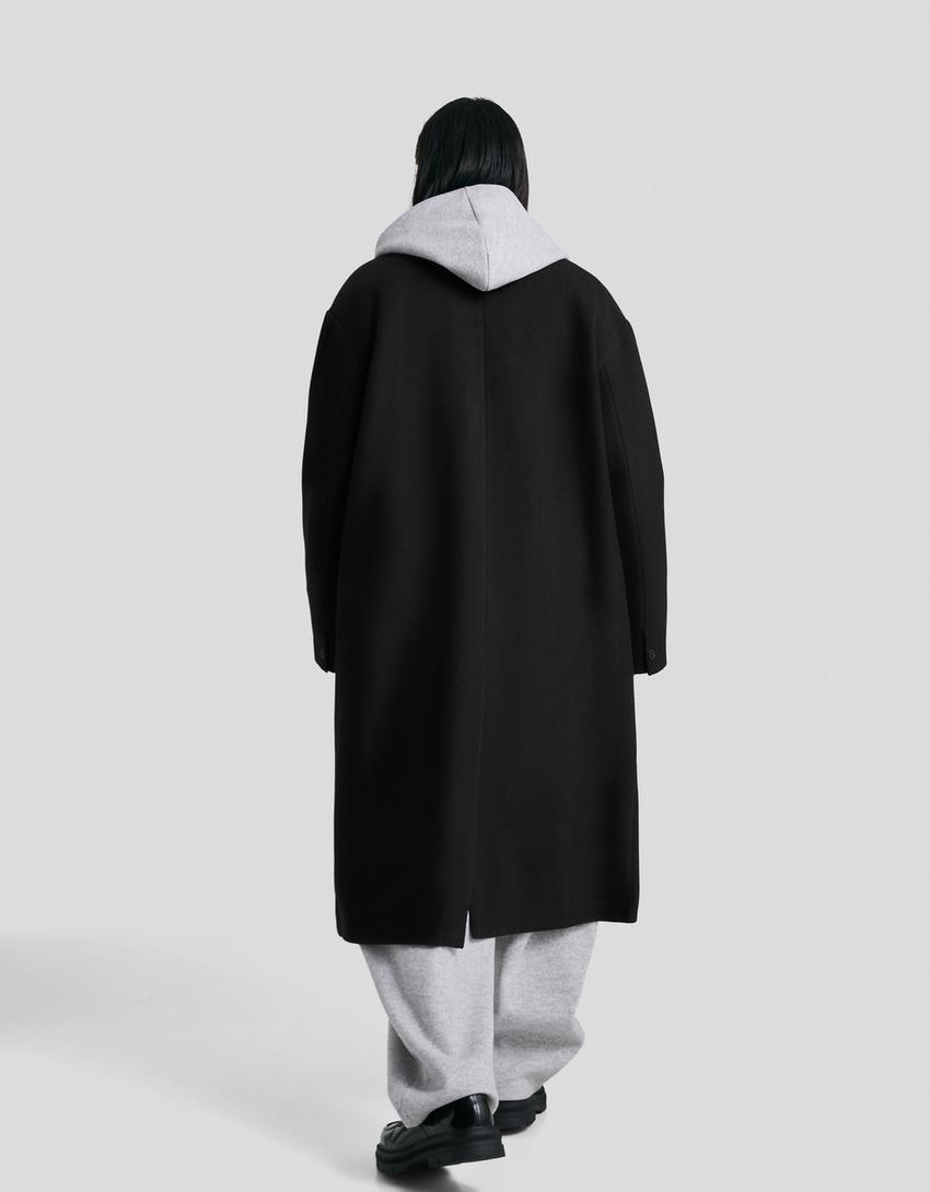 Abric drap encreuat-Negre
