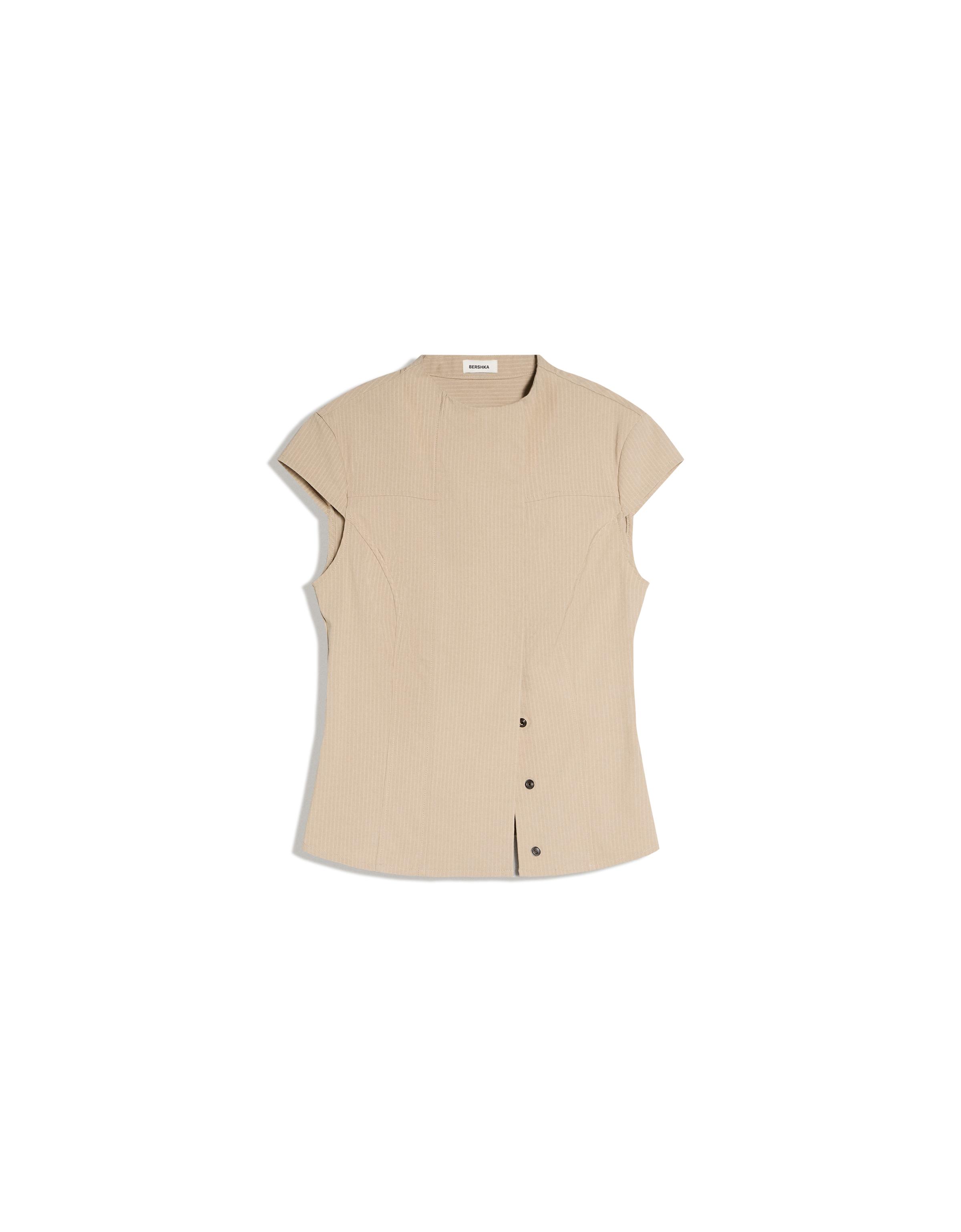 Short sleeve wrap shirt — Sand