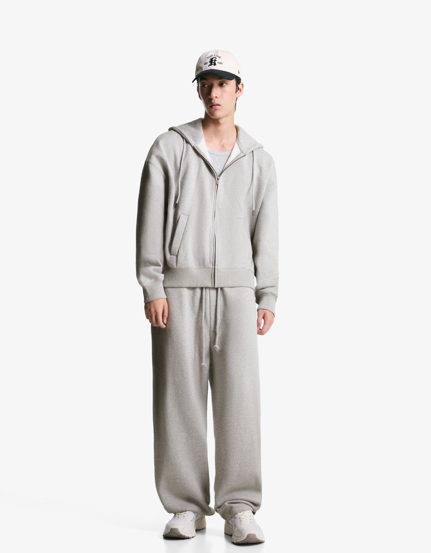 Bershka spodnie o kroju balloon szary
