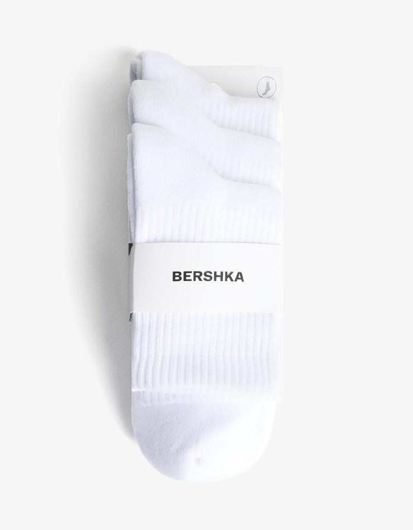 3'lü paket spor çorap-Beyaz