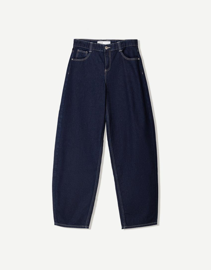 Bershka Jeans Skate Femme Baggy Barrel Jeans Trousers Women Bershka