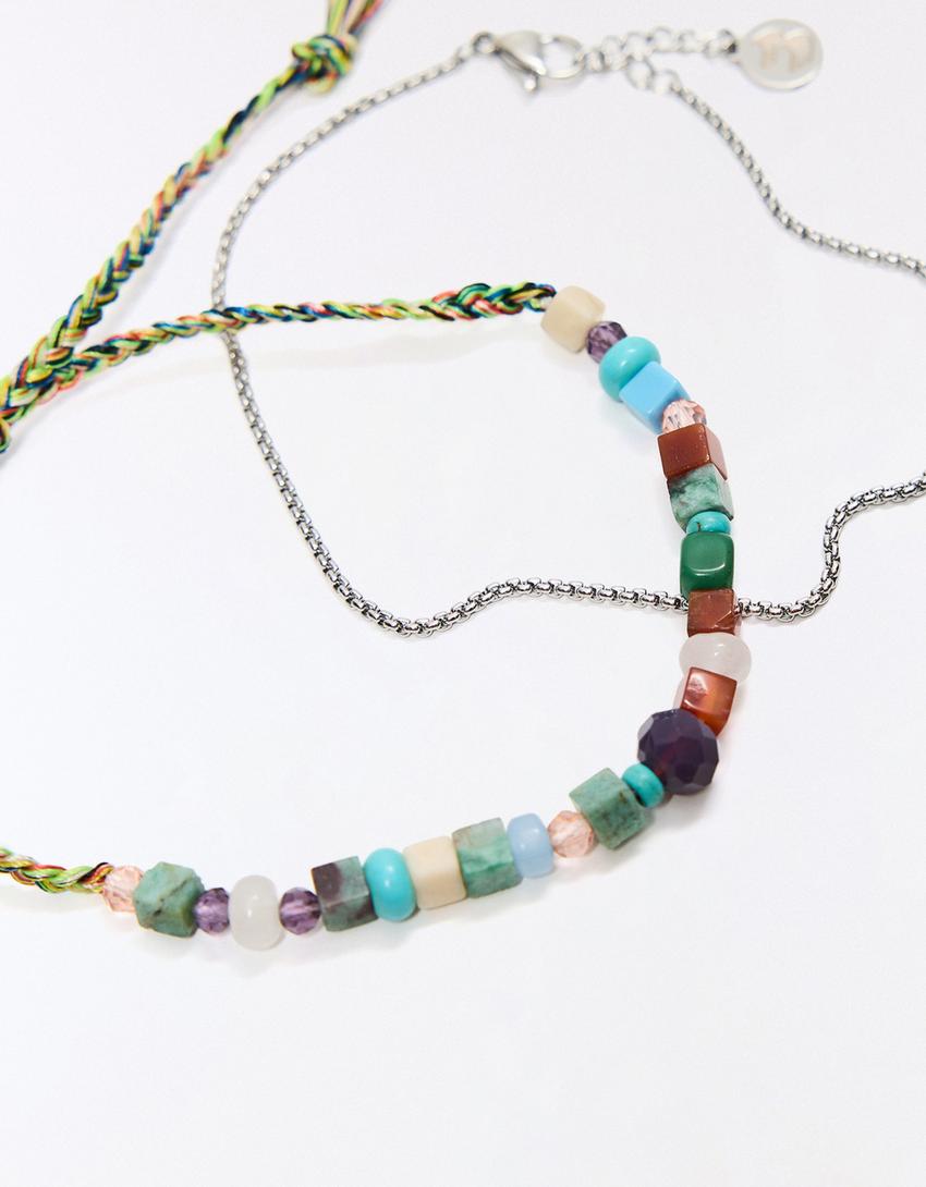 Pakke med perlearmbånd-Blå