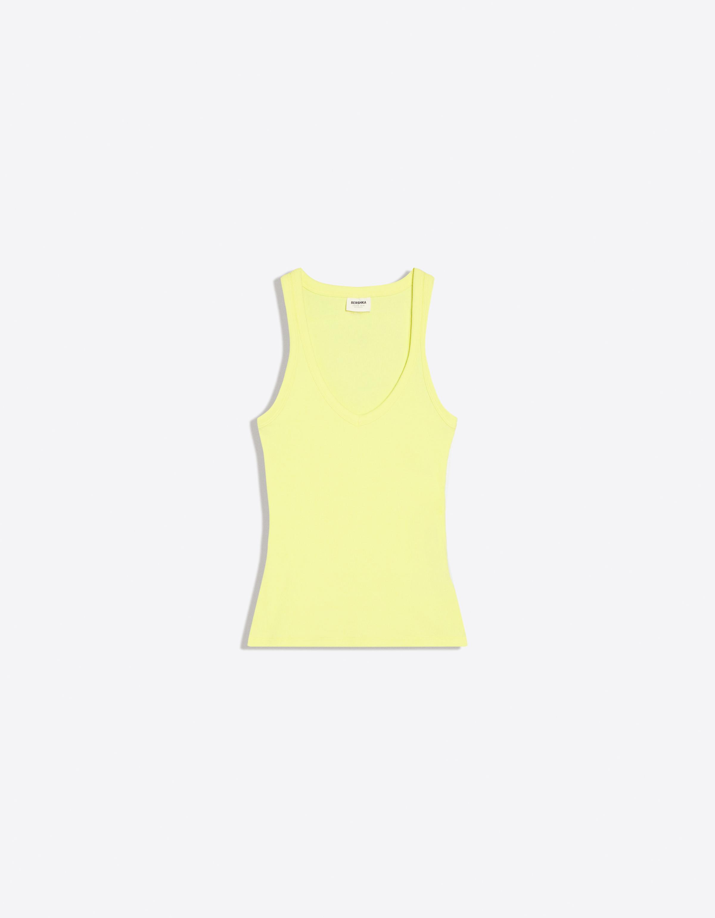 V-neck strappy vest top — Yellow