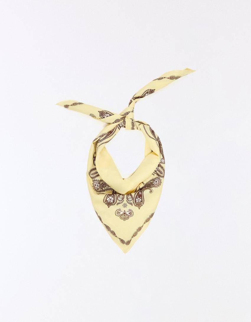 Paisley print bandana-Yellow
