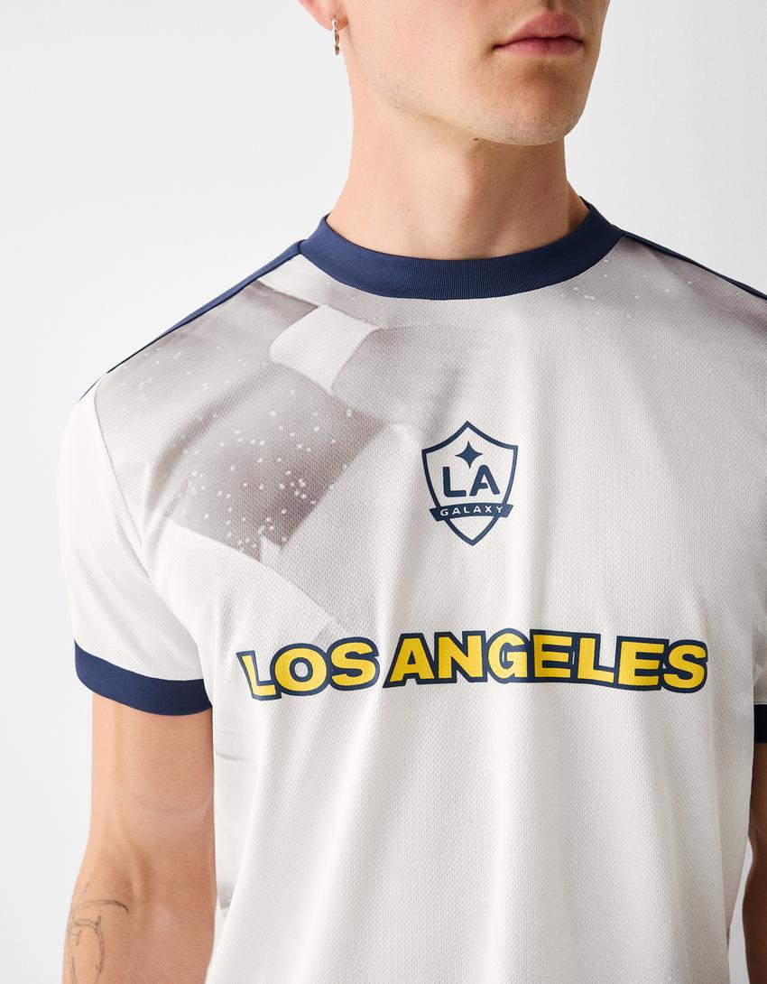 T-shirt technique LA Galaxy imprimé-Blanc-4