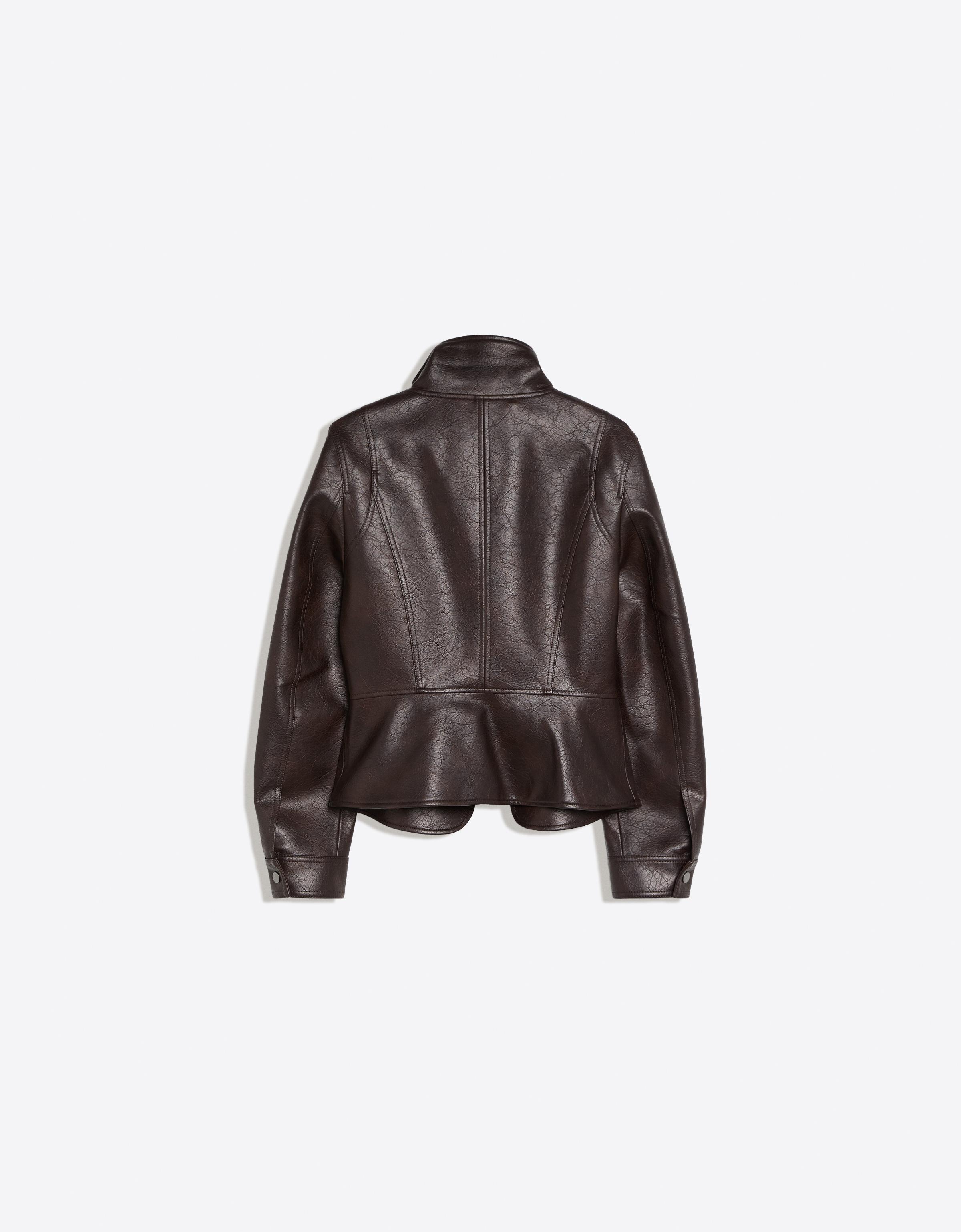 Bershka Peplum suni deri ceket görsel 3