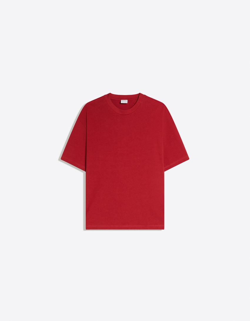 Boxy short sleeve T-shirt-Coral