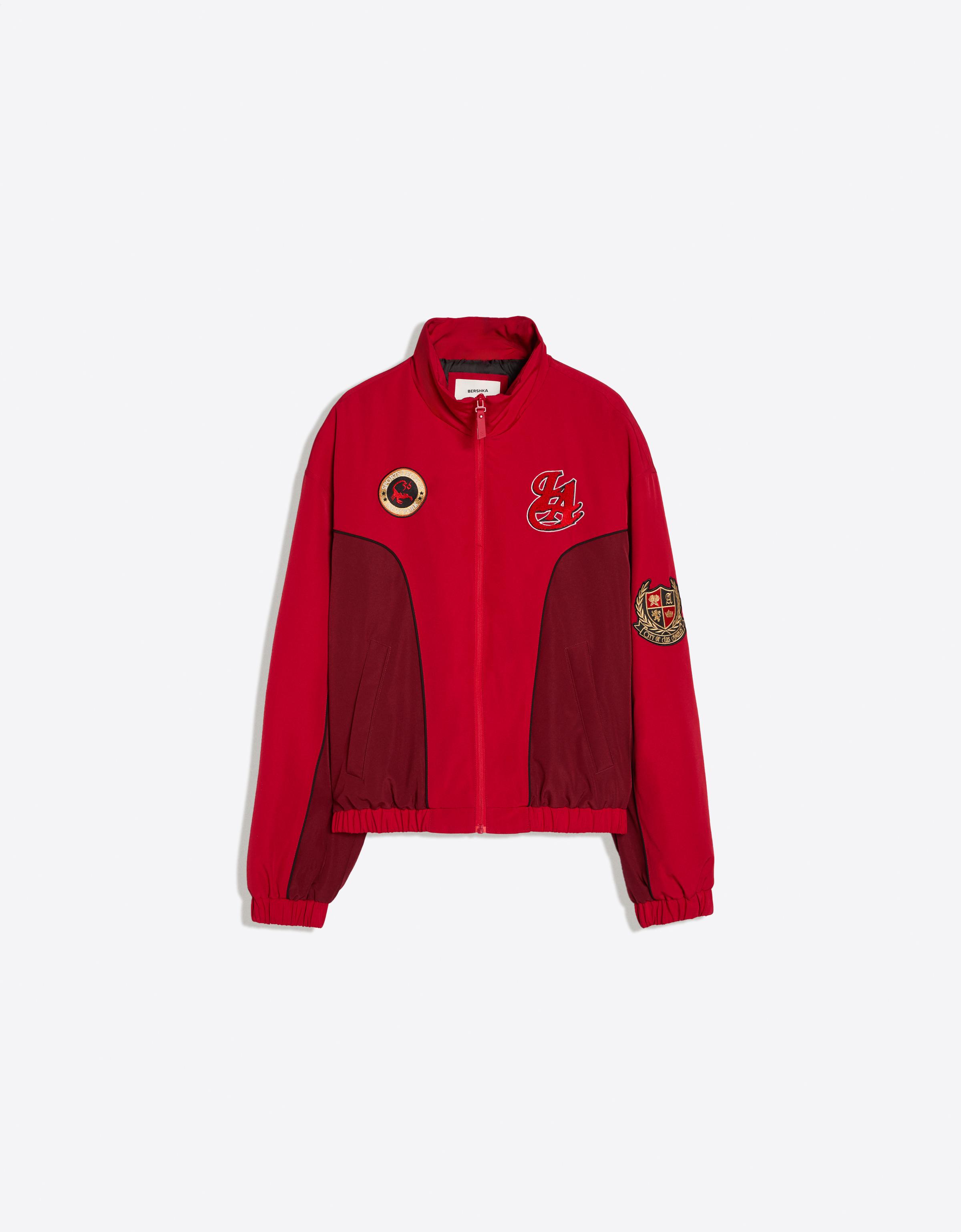 Printed zip-up jacket — Red