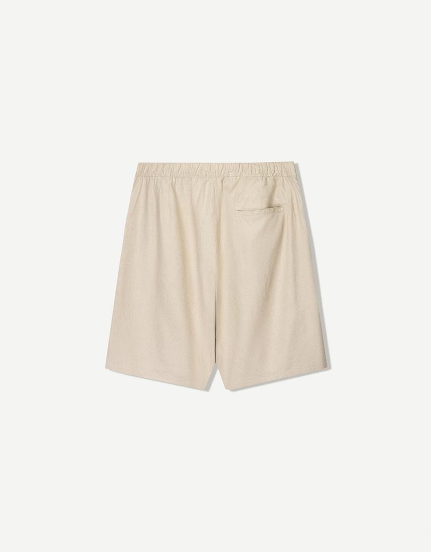 Bermuda loose jogger con lino