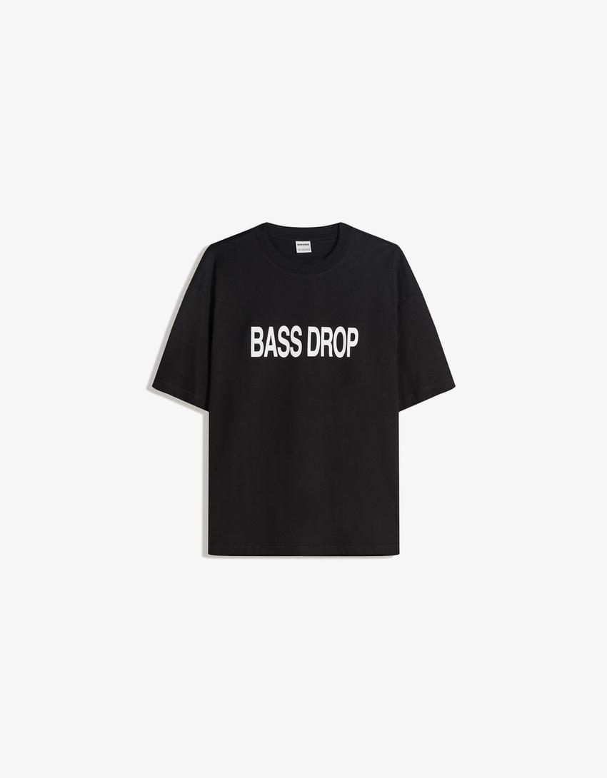 Short sleeve print T-shirt-Black