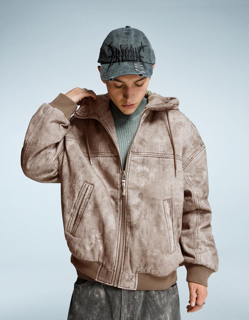 Hooded jacket-Brown