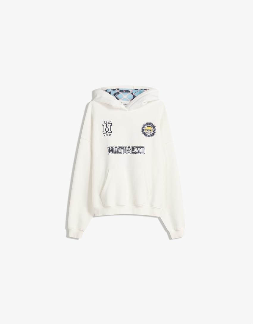 Sudadera Mofusand capucha print-Blanco roto-5