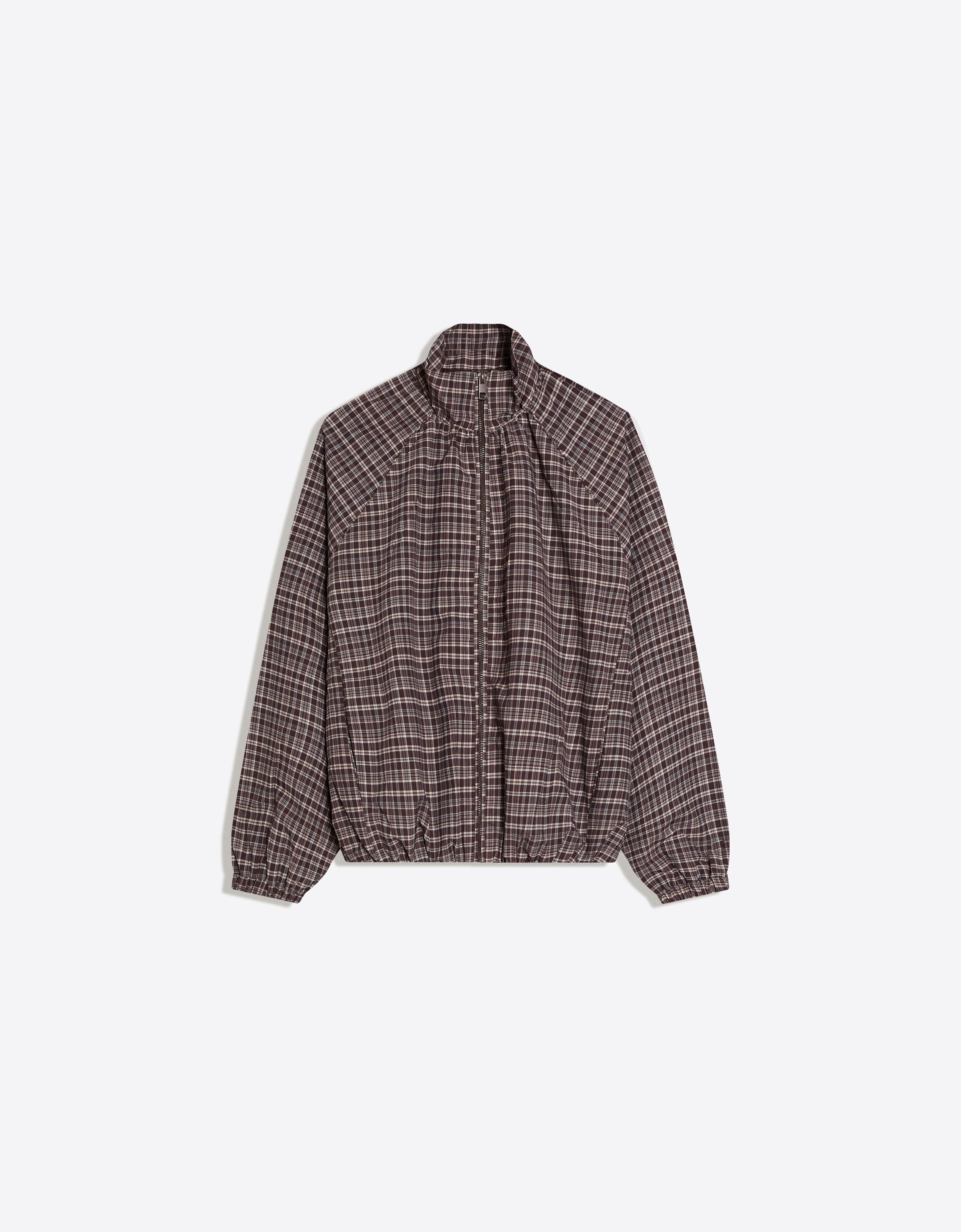 Oversize check zip-up jacket - #bershkastyle - Women | Bershka