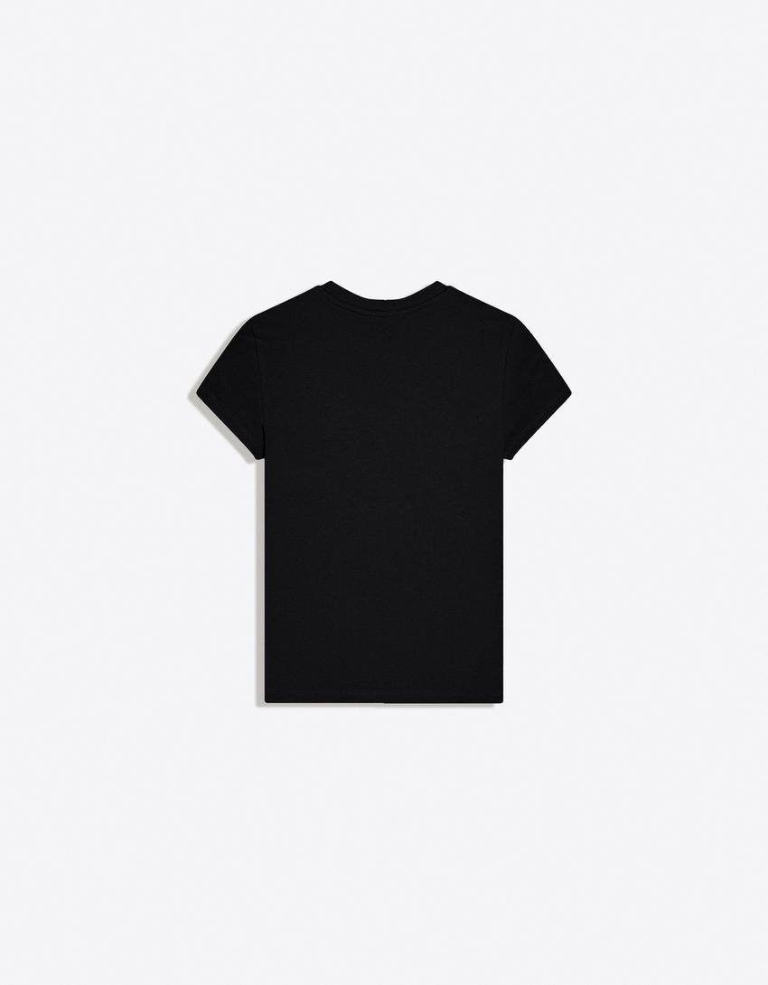 Short sleeve crew neck T-shirt-Black