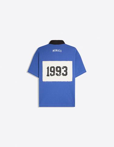 Short sleeve print polo shirt — Blue 7